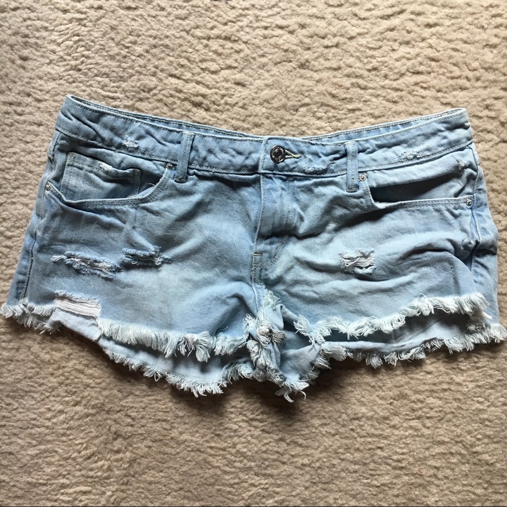 F21 Distressed Denim Shorts